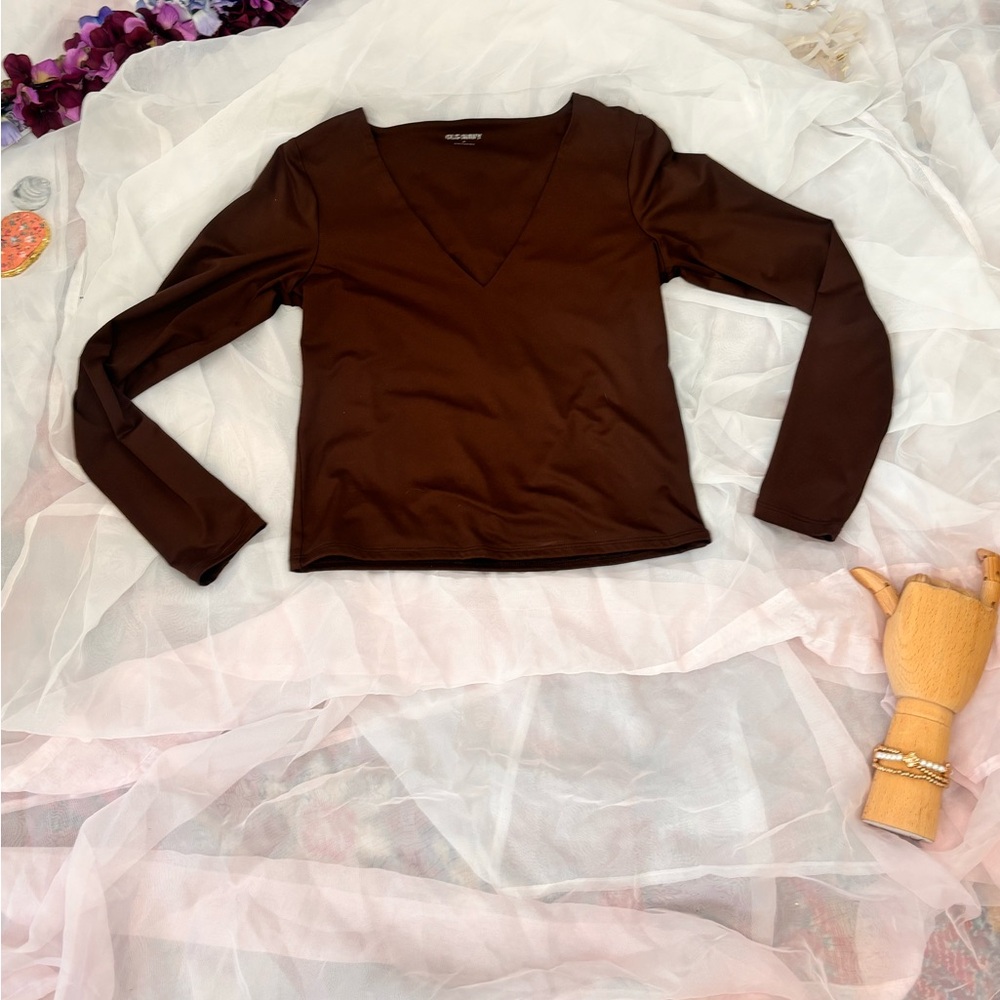 Old Navy Brown Long Sleeve Blouse